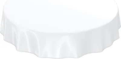Produktbild von Tischdecke Wachstuch PVC abwaschbar Einfarbig Weiß Rund 140cm Band