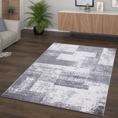 Produktbild von TT Home Wohnzimmer Teppich Kurzflor Vintage Geometrisches Muster Größe 80x150 cm