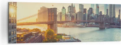 Produktbild von Bild auf Leinwand - Leinwandbild - New York Brücke - 160x50cm - Wand Bild - Wanddeko - Wandbilder - Leinwanddruck - Bilder - Kunstdruck - Wanddekoration - Leinwand bilder - Wandkunst - AB160x50-4047