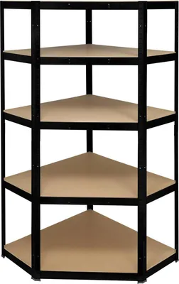 Produktbild von TOOLCRAFT TO-8701224 Lagerregal-Eckmodul 175 kg (B x H x T) 700 x 1800 x 700 mm Metall (pulverbeschichtet), MDF Platte