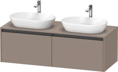 Produktbild von Duravit Ketho.2 Wastafelonderkast 140x55x45,9 cm Mat Basalt