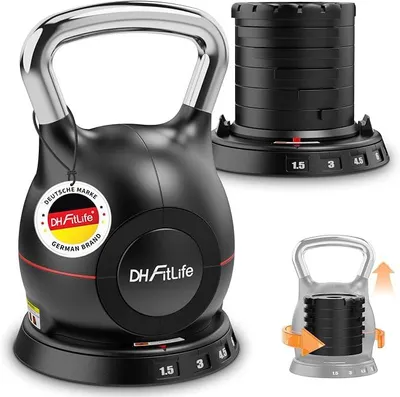 Imagen del producto de Conjunto de kettlebells, mancuerna ajustable de 1,5 a 10 kg