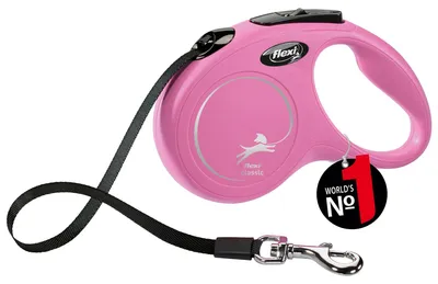 Produktbild von flexi Classic S, 5m Gurt Roll-Leine für kleine Hunde bis 15 kg, Pink