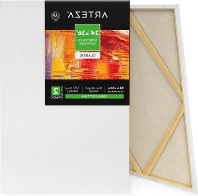 Image de Grande toile blanche 61 x 914 cm - Deux toiles vierges - 100 % coton - Matériel pour artistes - Cadres pour peintures acryliques