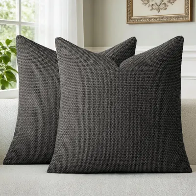 Obrázok produktu pre Poťahy na vankúše z chenille, 40 x 40 cm, sada 2 kusov, mäkké, so zipsom, vhodné na pohovku a do spálne
