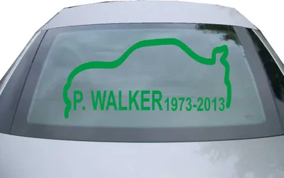 Produktbild von Indigos UG - Aufkleber Heckscheibe & Motorklappe DE6177 - grün - 600x285 mm - p.walker 1973 - 2013 - Auto Scheiben Fenster Heckklappe Tuning Racing JDM - Die cut