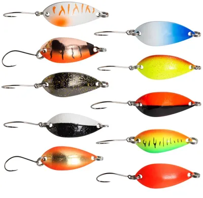 Produktbild von FTM Spoon Salza 3,2g 3,2cm - Forellenblinker, Farbe:weiß-orange/schwarz weißer Punkt
