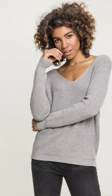 Produktbild von Urban Classics Damen Pullover Ladies Back Lace Up Sweater Black-4XL