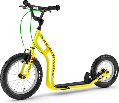 Produktbild von Yedoo Wzoom Emoji Kinder Roller Scooter Tretroller - für Kinder ab 6 Jahre, mit Luftreifen 16/12, Reflexelementen und verstellbarem Lenker Gelb
