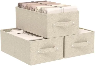Zdjęcie produktu dla Zestaw Azomor® zawierający 3 składane, materiałowe pojemniki do przechowywania w kolorze szarym i beżowym z uchwytem