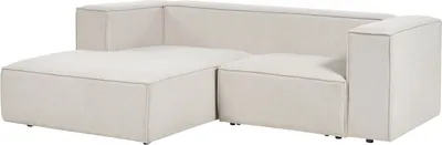 Zdjęcie produktu dla BELIANI Narożnik prawostronny 2-osobowy bezowy tapicerowany sofa narożna minmalistyczny styl