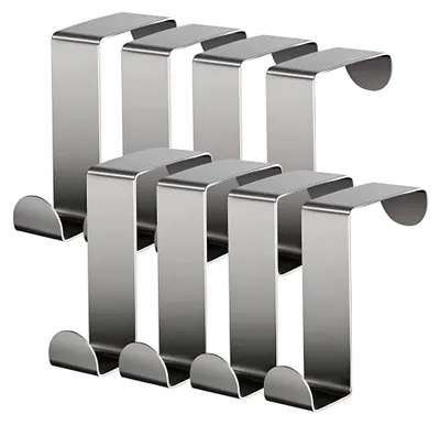 Produktbild von Türgarderobe mit 8 Haken - Türhaken aus Edelstahl - Handtuchhalter für die Tür - Wasserfest - Silber