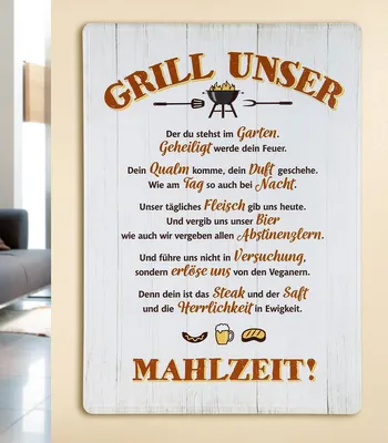 Produktbild von Gilde Metall Schild Weish."GRILL UNSER" VE 4 67102