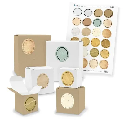 Produktbild von itenga SET Vintage Papier Mix unlackiert (Motiv 74 V03) 24x kleine Geschenkboxen