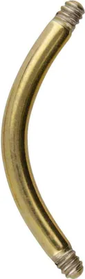 Produktbild von Bauchnabel-Piercing, Rook Piercing Chirurgenstahl Banane ohne Kugeln Gold Stablänge: 8mm | Stabstärke: 1,2mm