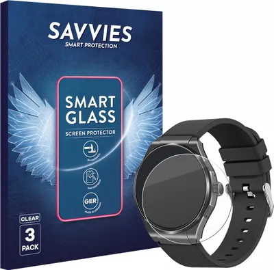 Produktbild von 3x Savvies Schutzglas Folie für Knauermann Pro 3 2024 (rund) 9H Panzer Schutzfolie Glas Displayschutz klar transparent