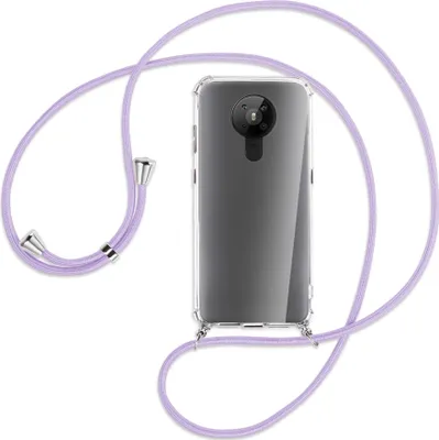Produktbild von Handykette Backcover-Schutzhülle mit Band (Metall silberfarben) für Nokia 5.3 - violett