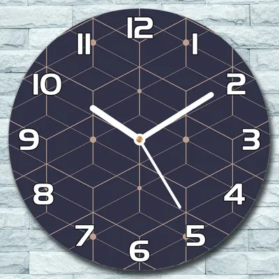 Produktbild von Wanduhr aus Glas Rund fi 30 Dunkle Geometrie Quarz Deko Wohnzimmer Büro