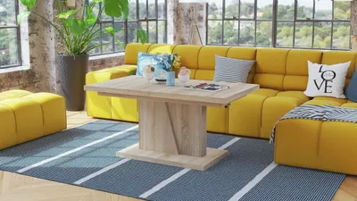 Produktbild von Design Couchtisch Grand Noir ausziehbar höhenverstellbar Tisch 120-180 cm Esstisch