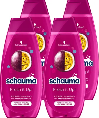 Image de Schauma Fresh it up Shampooing de soin au fruit de la passion 400ml pack de 4