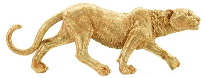 Zdjęcie produktu dla o Ferretti, seria Leopard, dekoracyjna figura, kolor złoty, wymiary: 89 x 21 x 33 cm