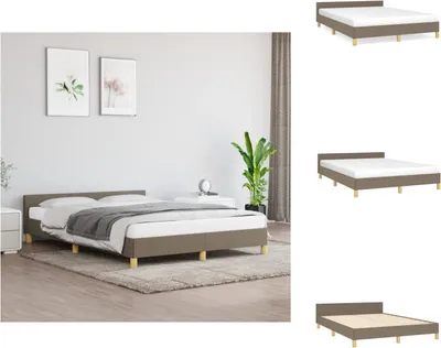 Obrázok produktu pre vidaXL Rám postele s čelom taupe 140x200 cm látka - Postele a rámy postelí