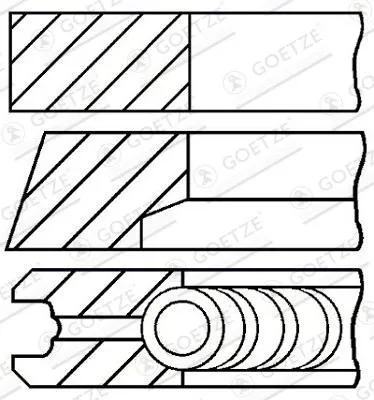 Produktbild von GOETZE ENGINE 08-524900-00 Kolbenringsatz Kolbenringe für FIAT PUNTO (176) Uno Schrägheck (146)