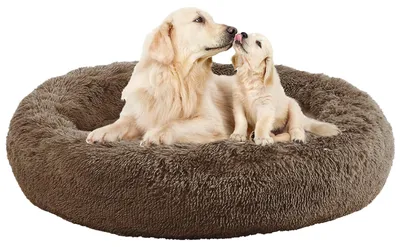 Hundebett Donut-Form 90 cm Khaki für kleine Hunde