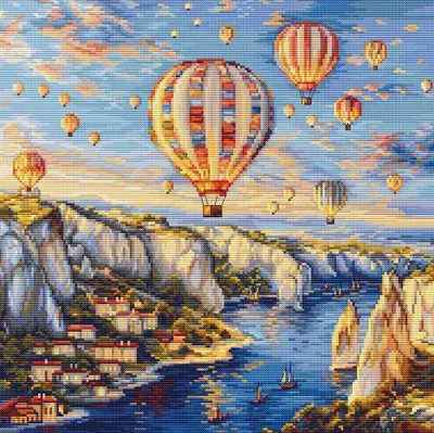 Zdjęcie produktu dla Zestaw do haftu krzyżykowego Luca-S "Kapadocja", wzór liczony, 30x30cm