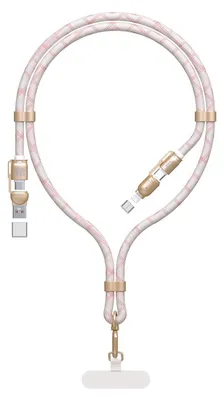 Obrázek produktu pro Kabel 4W1 / Smycz Dudao L20Max Usb-A / Usb-C / Lightning Pd Qc 65W 1.5M - Różowy