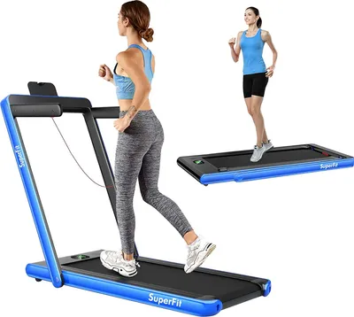 Produktbild von GOPLUS Laufband mit Bluetooth, Klappbares Walking Laufband, mit LED-Display, inkl. Fernbedienung, Eingebauter Lautsprecher, bis 12 km/h, für Fitnessstudio Büro & zu Hause