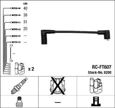 Produktbild von NGK 8208 Zündkabelsatz Zündleitungssatz für FIAT Panda Schrägheck (141)