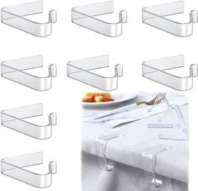 Produktbild von Transparante Tischclips, 8 Stück, wiederverwendbar, ideal für Picknicks
