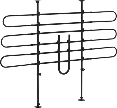 Image de PawHut Grille de séparation voiture pour chien réglable, largeur : 87-135 cm, hauteur : 85-120 cm, barrière de sécurité universelle en acier, pour coffre de voiture pour chien, noir