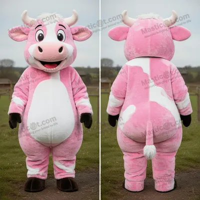 Produktbild von Samtig-rosa MASTICOT gefleckte Hereford-Kuh-Maskottchen