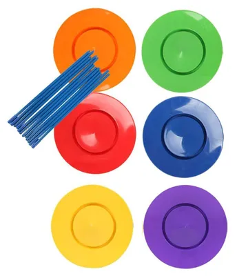 Produktbild von Jonglier-Set mit 6 Tellern und 12 Zirkus-Jonglier-Requisiten