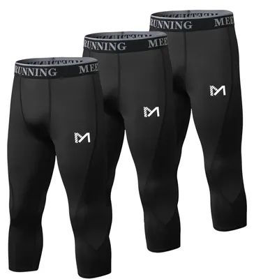 Immagine prodotto di MEETYOO, leggings a compressione da uomo, pantaloni sportivi traspiranti, calzamaglia per il fitness