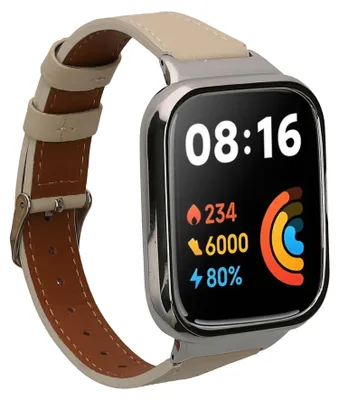Produktbild von kwmobile Echtleder Uhrenarmband für Xiaomi Redmi Watch 3 Active / Redmi Watch 3 Lite Armband - Ersatzarmband für Fitnesstracker - Wechselarmband