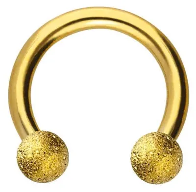 Produktbild von Ohrpiercing, Nasenpiercing, Septum Piercing Chirurgenstahl Hufeisenring DIAMANTOPTIK Gold Innendurchmesser: 6mm + Stabstärke: 1,2mm
