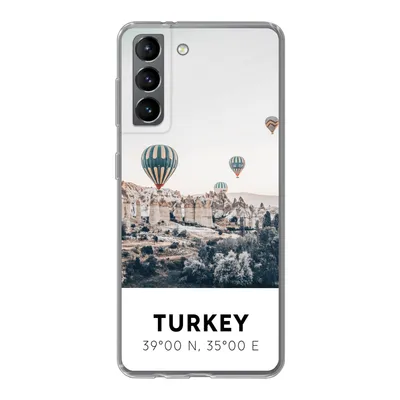 Produktbild von MuchoWow® Handyhülle Schutzhülle Hülle für Samsung Galaxy S21 Heißluftballon - Türkei - Sommer - Grau Silikon Softcase Handy Hülle - Softcase