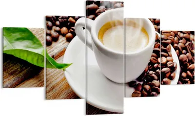 Produktbild von Bild auf Leinwand - Leinwandbild - Kaffee Tasse Espresso heiß - 125x70cm - Wand Bild - Wanddeko - Leinwanddruck - Bilder - Kunstdruck - Wanddekoration - Leinwand bilder - Wandkunst - EA125x70-2546