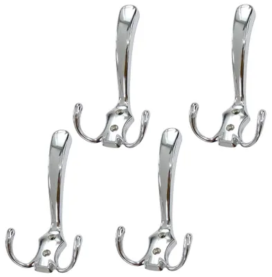 Wandhaken aus Metall, 130/72 mm, 4 Stück, Chrom