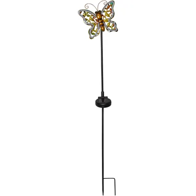 Produktbild von LED-Solarstab 'Linny', Schmetterling, Flat-Neon-LED