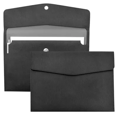 Immagine prodotto di Cartella portadocumenti in ecopelle, formato A4, organizer con chiusura magnetica, colore nero