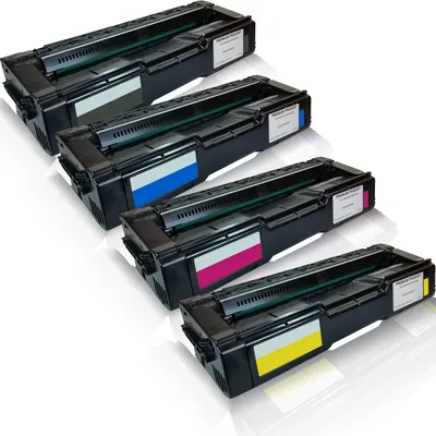 Produktbild von 4x kompatible Tonerkartuschen für Ricoh SPC252 SPC252dn SPC252sf Black Cyan Magenta Yellow Sparset - Eco Office Serie