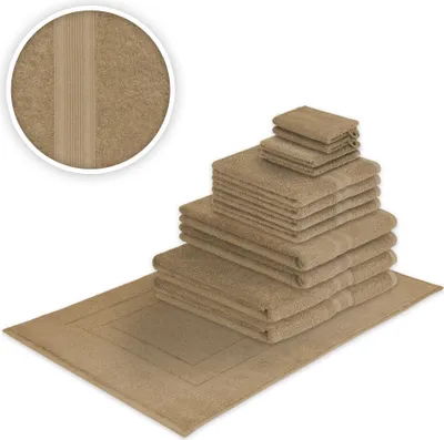 Produktbild von Handtücher Kombi Family Set 13teilig 500 g/m² Frottee Sand