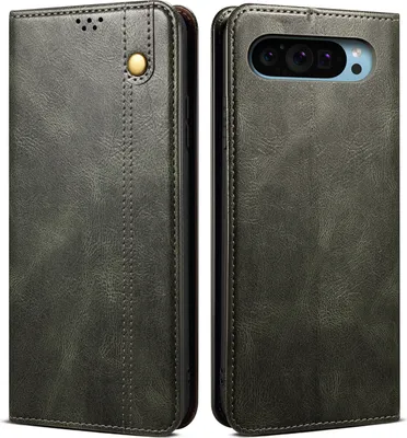 Produktbild von Hülle für Google Pixel 10 /Pixel 10 Pro Leder Brieftasche Schutzhülle mit Standfunktion Grün