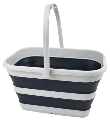 Klappbarer Eimer 12 L, rechteckig, grau/schiefergrau, 37,5x25x21 cm