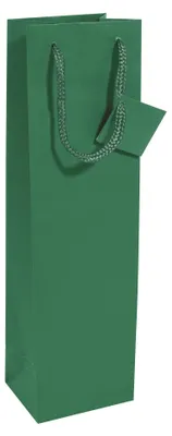Immagine prodotto di SIGEL GT502 Sacchetto regalo per bottiglie - verde opale - opaco - con inserto sul fondo ed etichetta regalo - carta - 10 x 35 cm