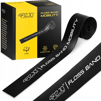 Produktbild von 4FIZJO Kompressionsband für Rehabilitation, 207x5x0,15 cm, 100% Latex, Schwarz